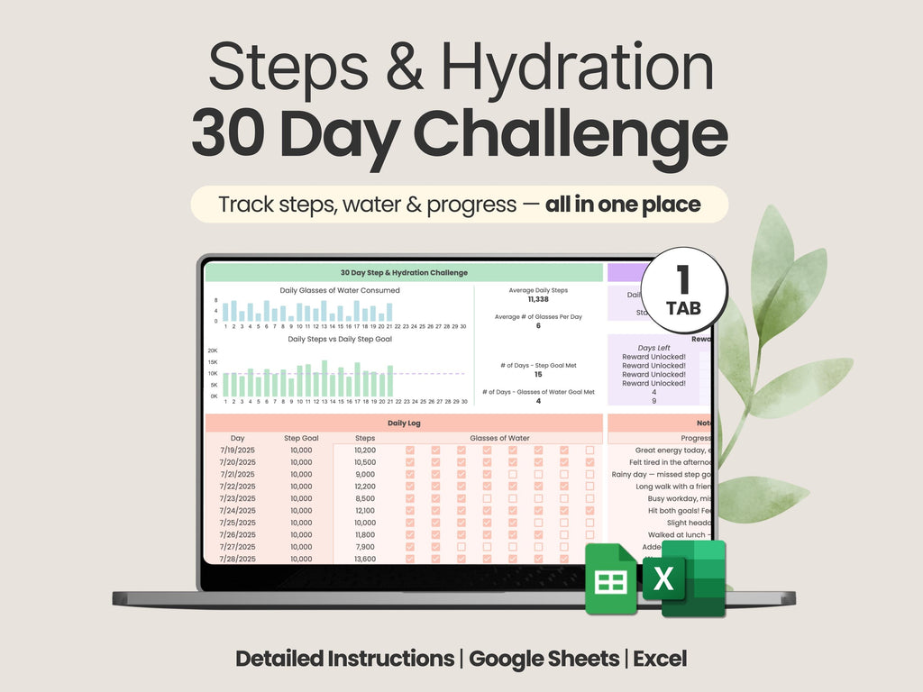 Steps & Hydration 30 Day Challenge
